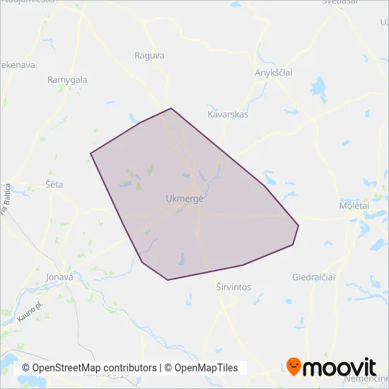 Ukmergės r. sav. coverage area map