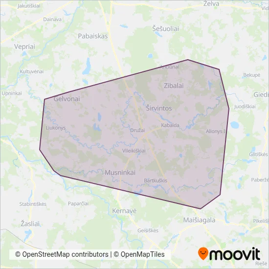 Širvintų r. sav. coverage area map