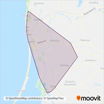 Klaipėdos keleivinis transportas coverage area map