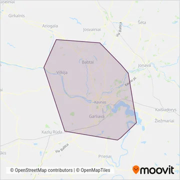 Kauno r. sav. coverage area map