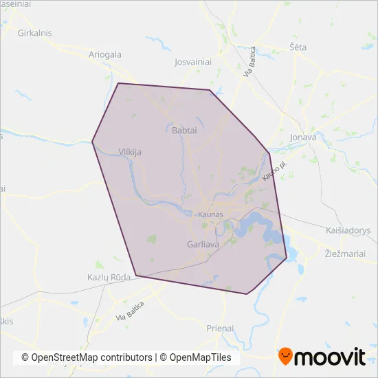 Kauno r. sav. coverage area map