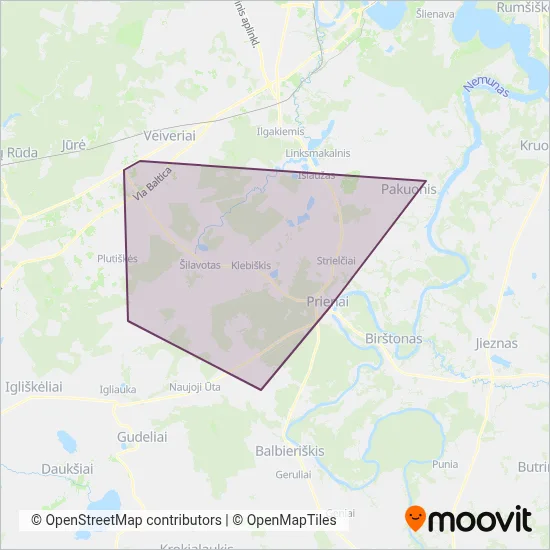 Prienų r. sav. administracija coverage area map