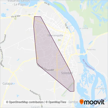 Rutas Integradas coverage area map