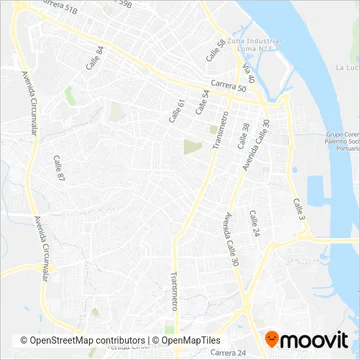 Transmetro - Expresas coverage area map