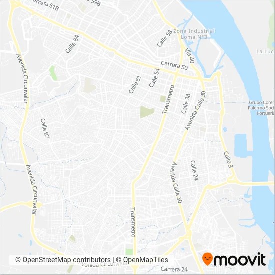 Transmetro - Expresas coverage area map