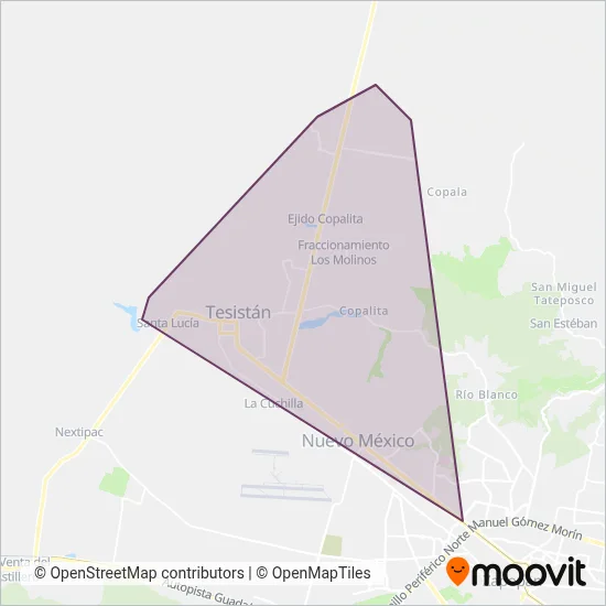 Camioncito Zapopan coverage area map