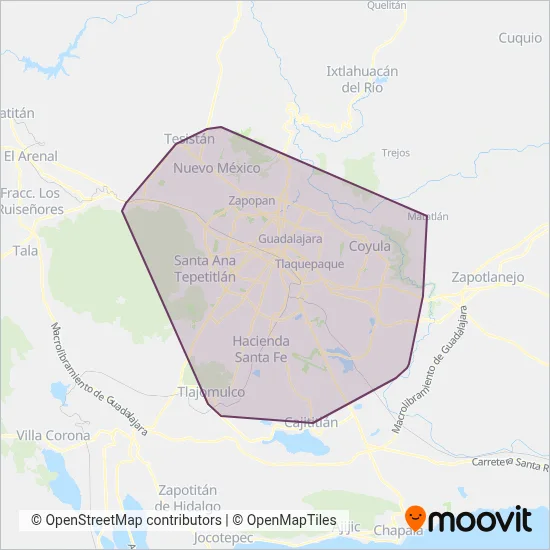 Mi Transporte - Complementarias coverage area map