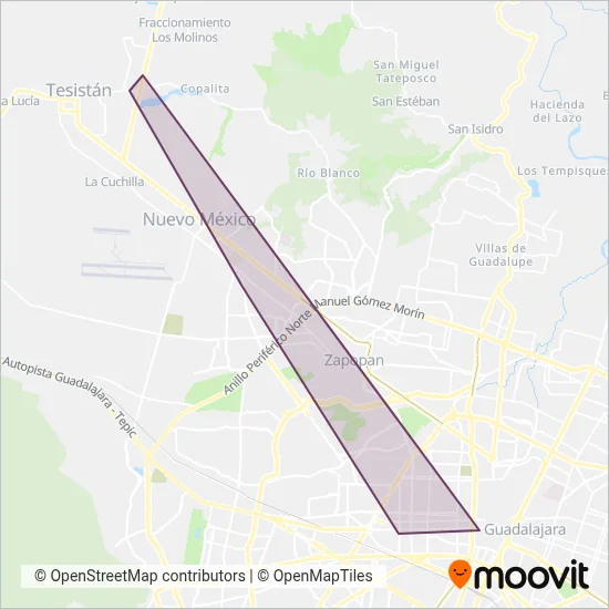 Mi Transporte - Características Especiales coverage area map