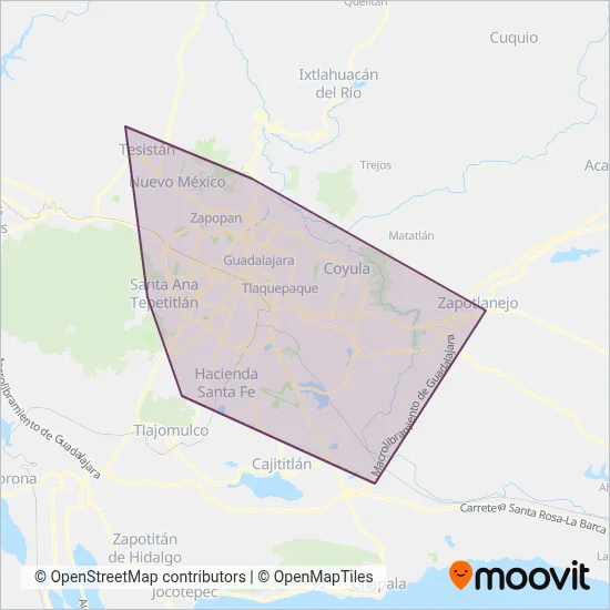 Mi Transporte - Complementarias de Troncales coverage area map