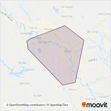Ha Noi Bus coverage area map