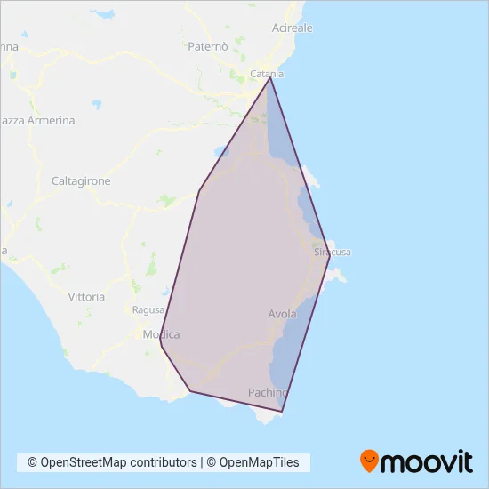 Area coperta dal servizio di AST Extraurbano