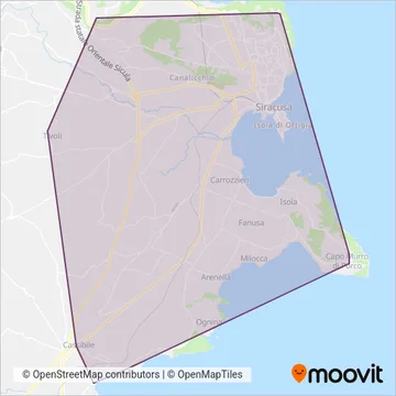 Sais Autolinee - Siracusa coverage area map