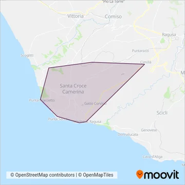 Tumino Bus coverage area map