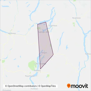 BC Transit - Vernon Regional Transit System coverage area map