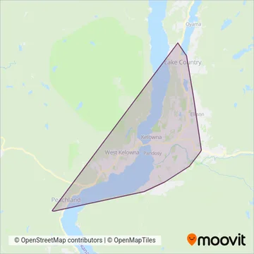 BC Transit - Kelowna Regional Transit System coverage area map