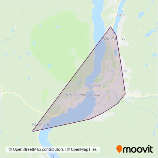 BC Transit - Kelowna Regional Transit System coverage area map