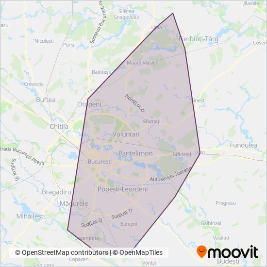 TPBI | Linii Regionale coverage area map