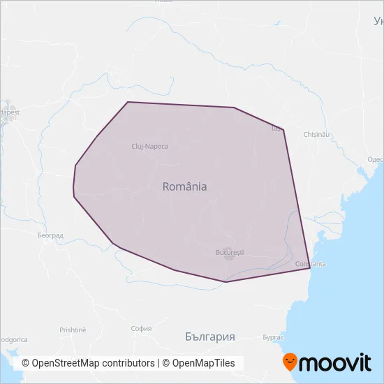 CFR Călători coverage area map
