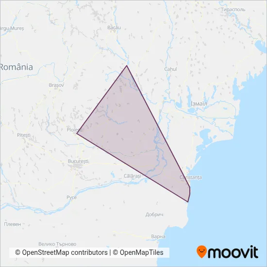 Regio Călători coverage area map