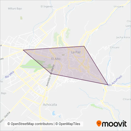 Mi Teleférico coverage area map