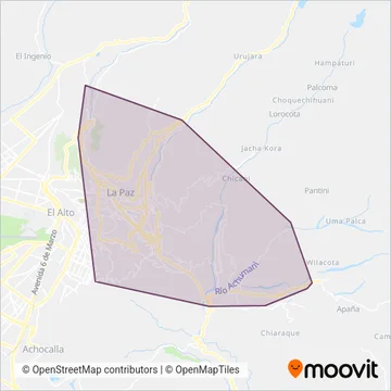 LaPazBUS (Pumakatari - Chikititi) coverage area map