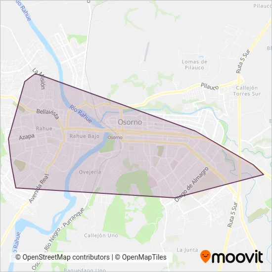 Sociedad De Transportes Central Ltda. coverage area map