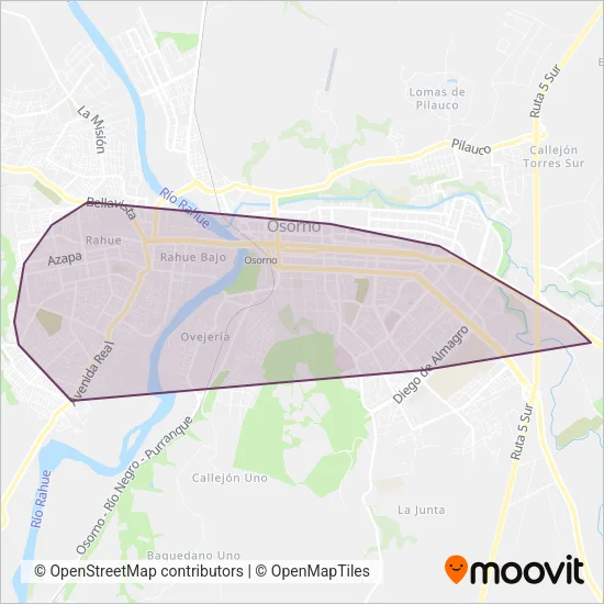 Sociedad De Transportes Vía Azul Ltda. coverage area map