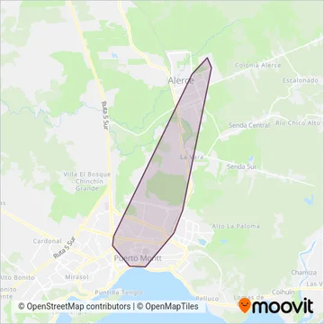 Sociedad Transporte Via Alerce Ltda. coverage area map