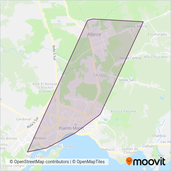 Transmontt S.A. coverage area map