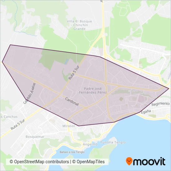 Transporte Lagunitas S.A. coverage area map
