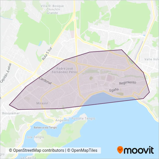 Transporte Mirasol Pichipelluco coverage area map