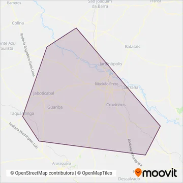 Viação Rápido D'Oeste Ltda coverage area map