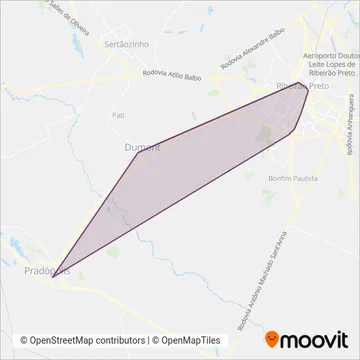 Viação PETITTO coverage area map