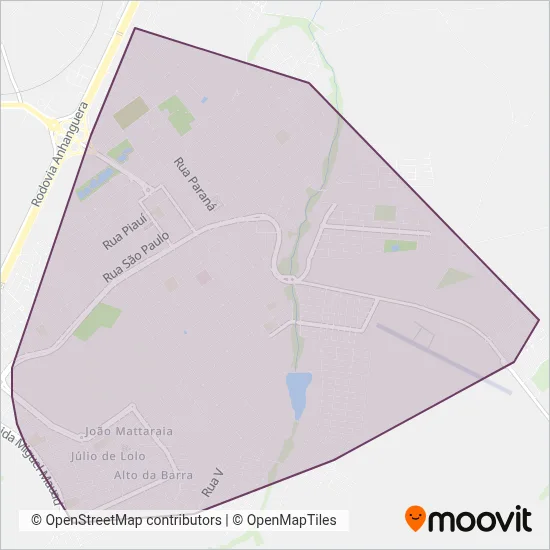 Mapa da área de cobertura da Pref. Mun. de São Joaquim da Barra