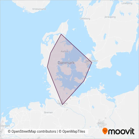 DSB (Bus) dækningsmap
