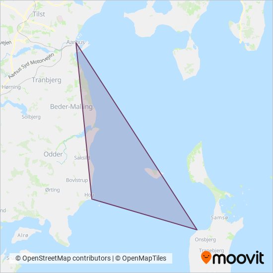 Samsø Rederi coverage area map
