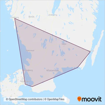 Skånetrafiken (Rail) coverage area map