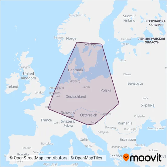 FlixBus-eu dækningsmap