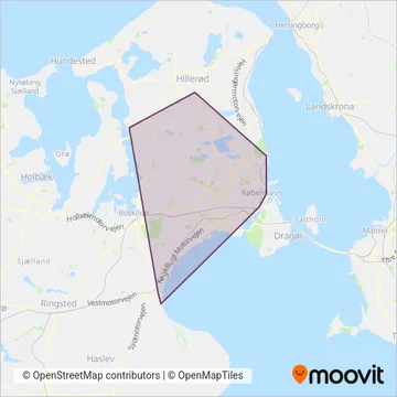 DSB S-tog (Rail) coverage area map