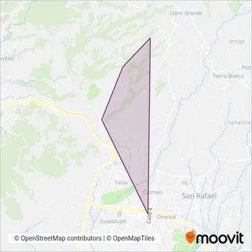 Transportes Otto y Eladio Leiva Campos, S.A. coverage area map
