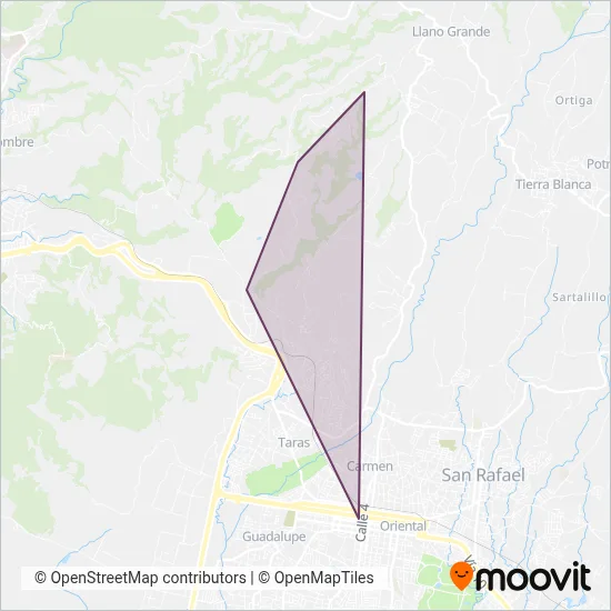 Transportes Otto y Eladio Leiva Campos, S.A. coverage area map