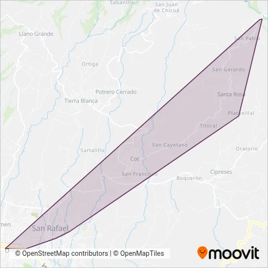Empresa de Transportes Arias y Brenes S.A. coverage area map