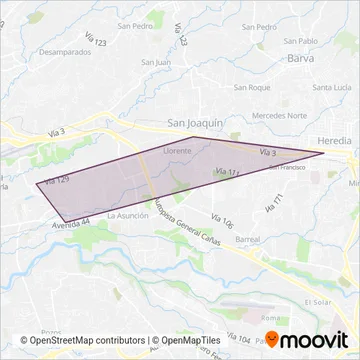 Transportes Jerónimo Sánchez e Hijos S.A. coverage area map
