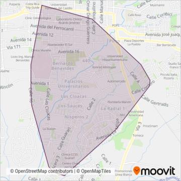 Mapa del área de cobertura de Grupo Acuza Barveña LTDA