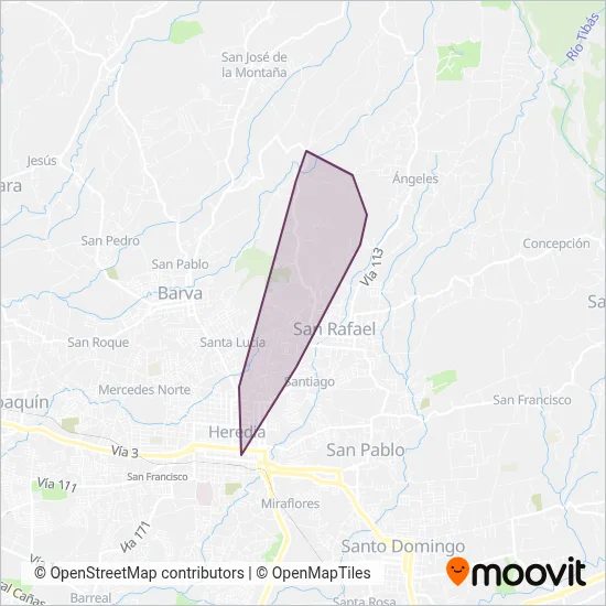 Transportes Filemón Villalobos S.A. coverage area map