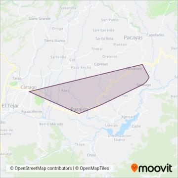 Transportes Serrano S.A. coverage area map