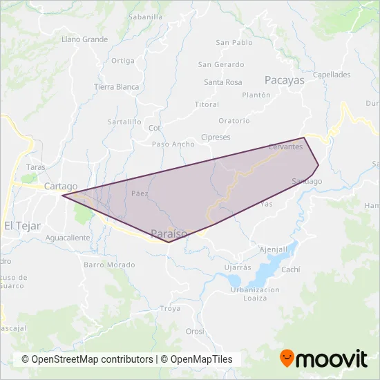 Transportes Serrano S.A. coverage area map