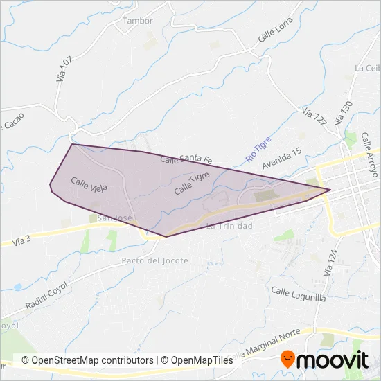 Autotransportes Barrio San José, Ltda coverage area map