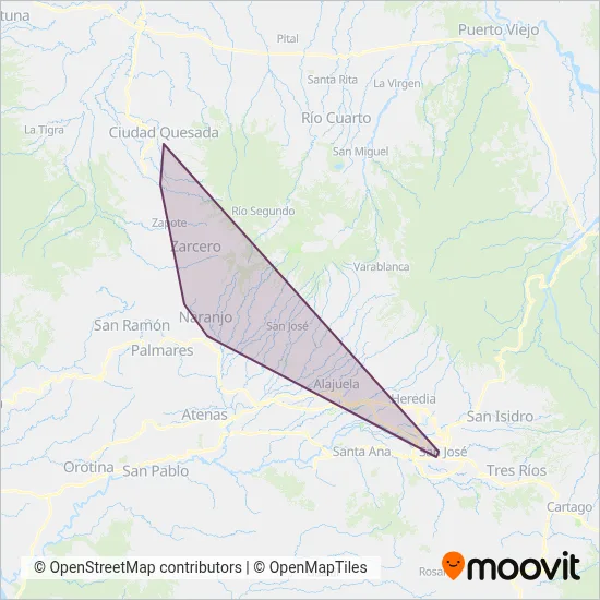 AutoTransporte San Jose-Venecia coverage area map