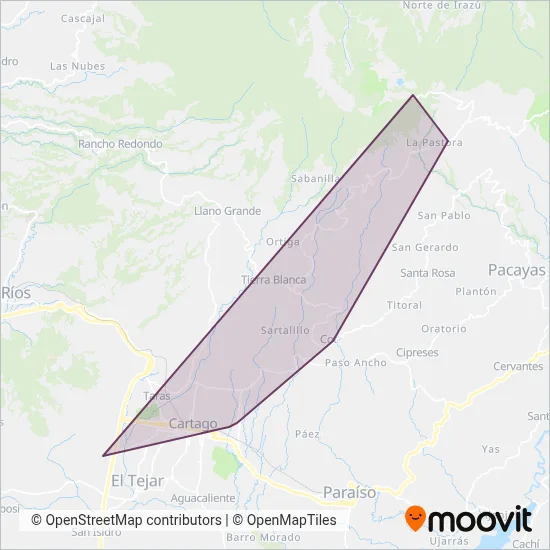 Buses Metropoli S.A. coverage area map